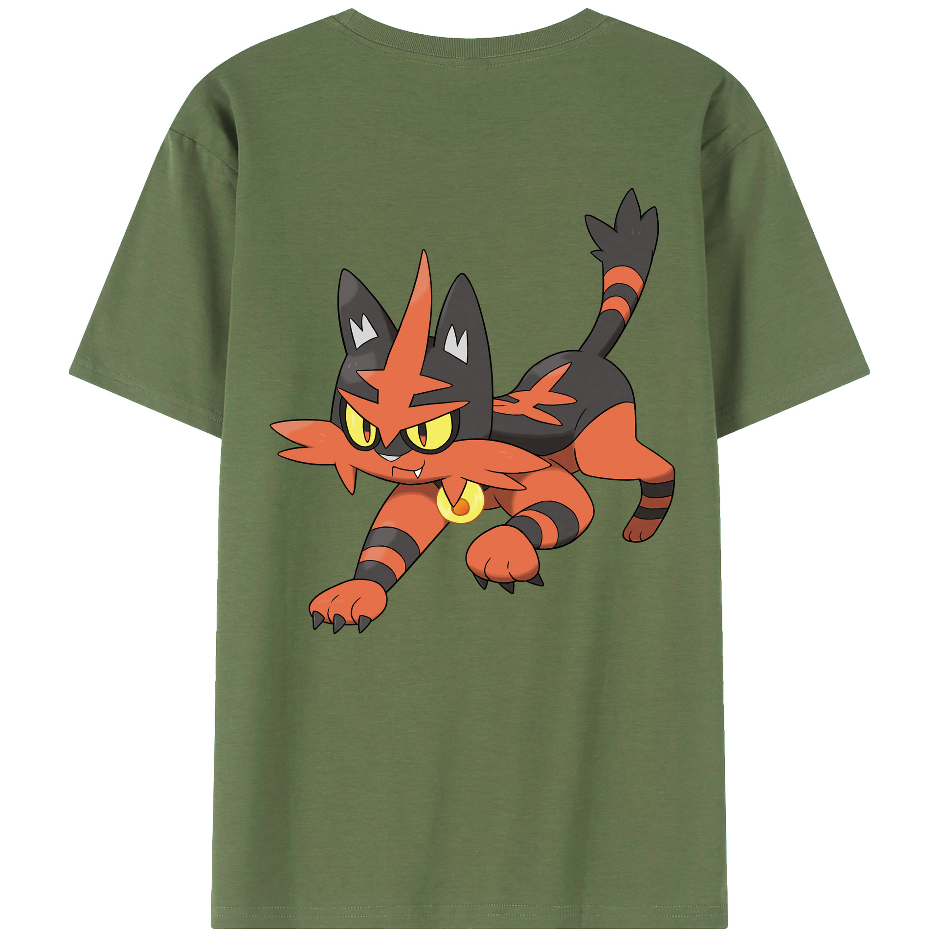 （画像用） ポケットモンスター Pokémon 綿100％ メンズ半袖Tシャツ（バックプリント） 通気性